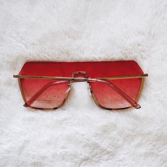 Kalia Pink Rimless Sleek Sunglasses - Picture 9 of 11